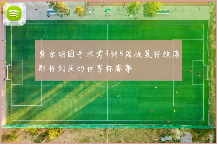 费尔明因手术需4到8周恢复将缺席即将到来的世界杯赛事